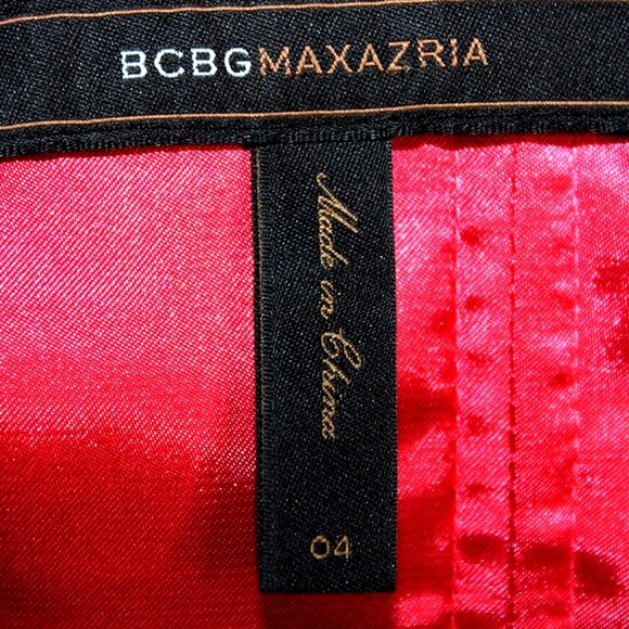 BCBGMAXAZRIA Strapless Ombre Cocktail Dress - Women's Size 4 - Red to Pink - Emb - Picture 11 of 13